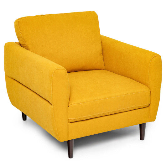 Modern Upholstered Accent Chair Single Sofa Armchair-Yellow