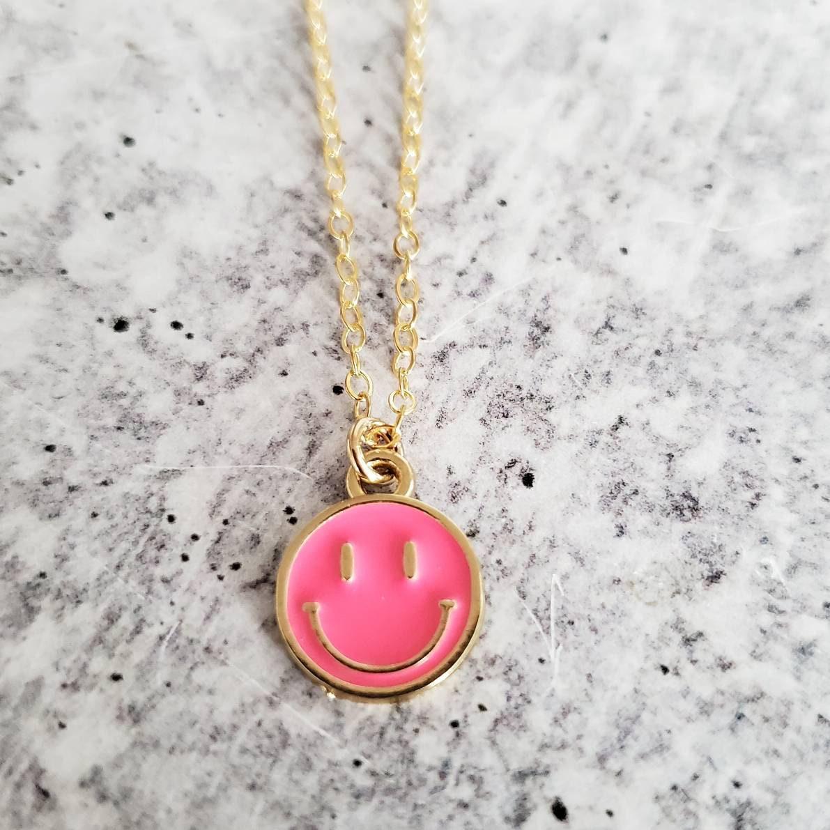 Smiley Face Necklace by Salt and Sparkle