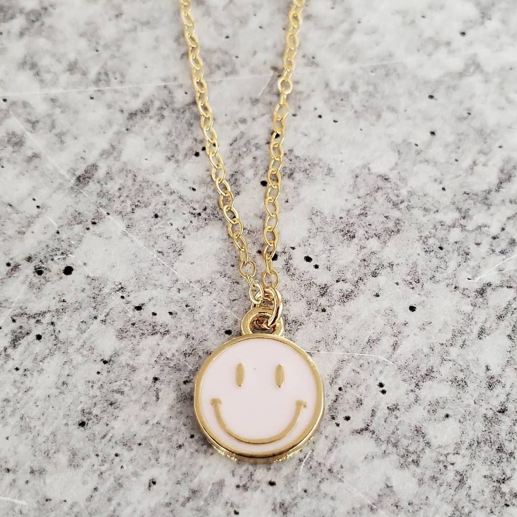 Smiley Face Necklace by Salt and Sparkle