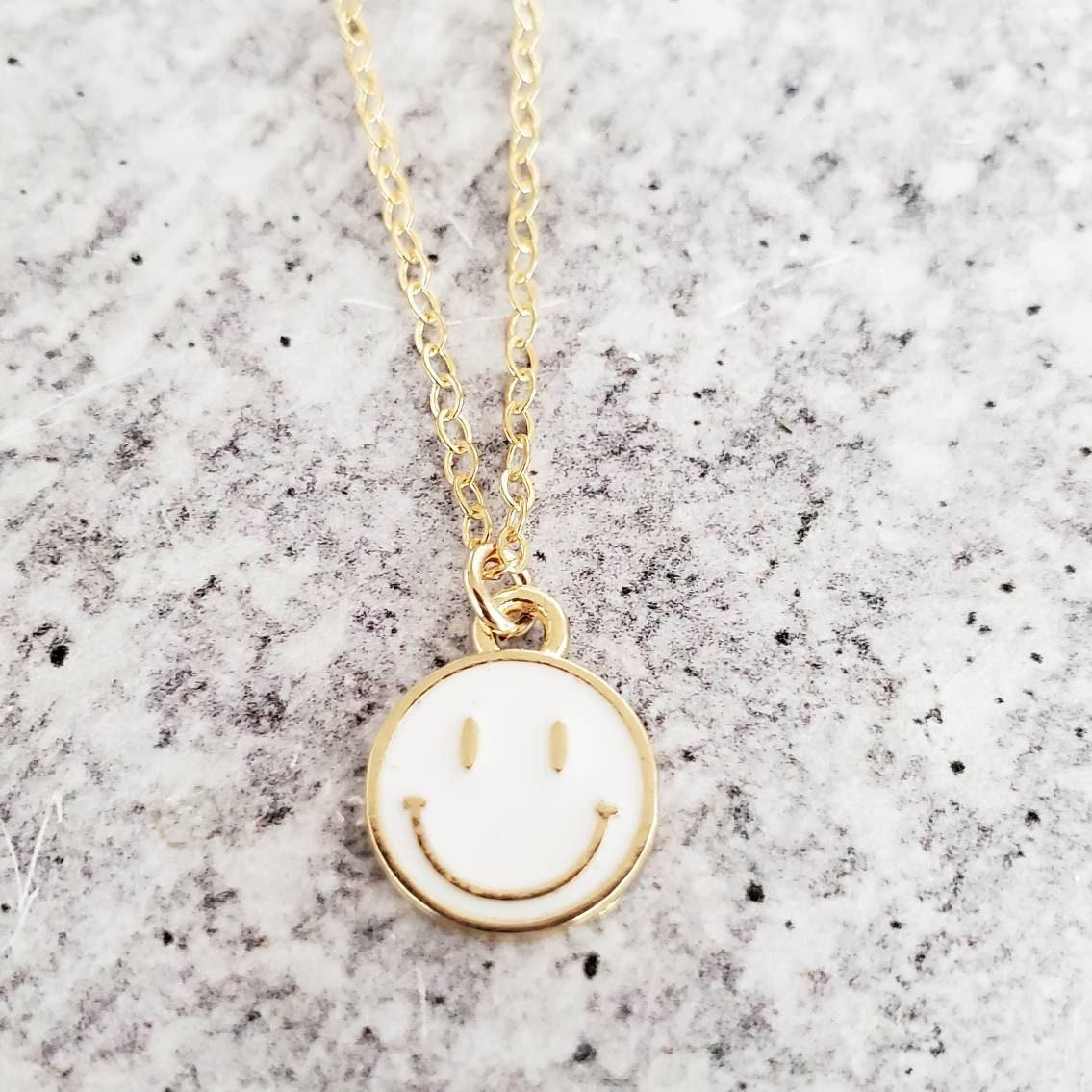 Smiley Face Necklace by Salt and Sparkle