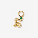 Snake Emerald Earrings Charm by Little Sky Stone