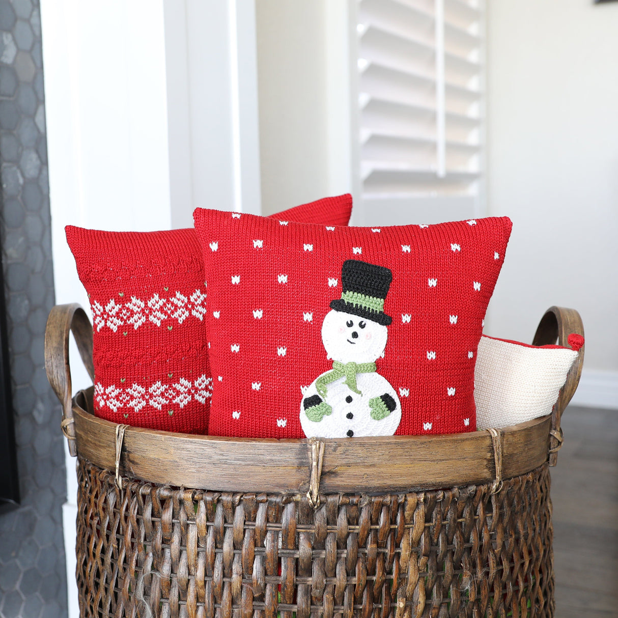 Snowman 10" Pillow by Melange Collection