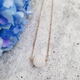 Solitaire Druzy Floating Gem Necklace by Salt and Sparkle