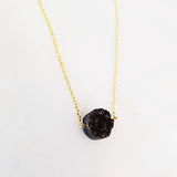 Solitaire Druzy Floating Gem Necklace by Salt and Sparkle