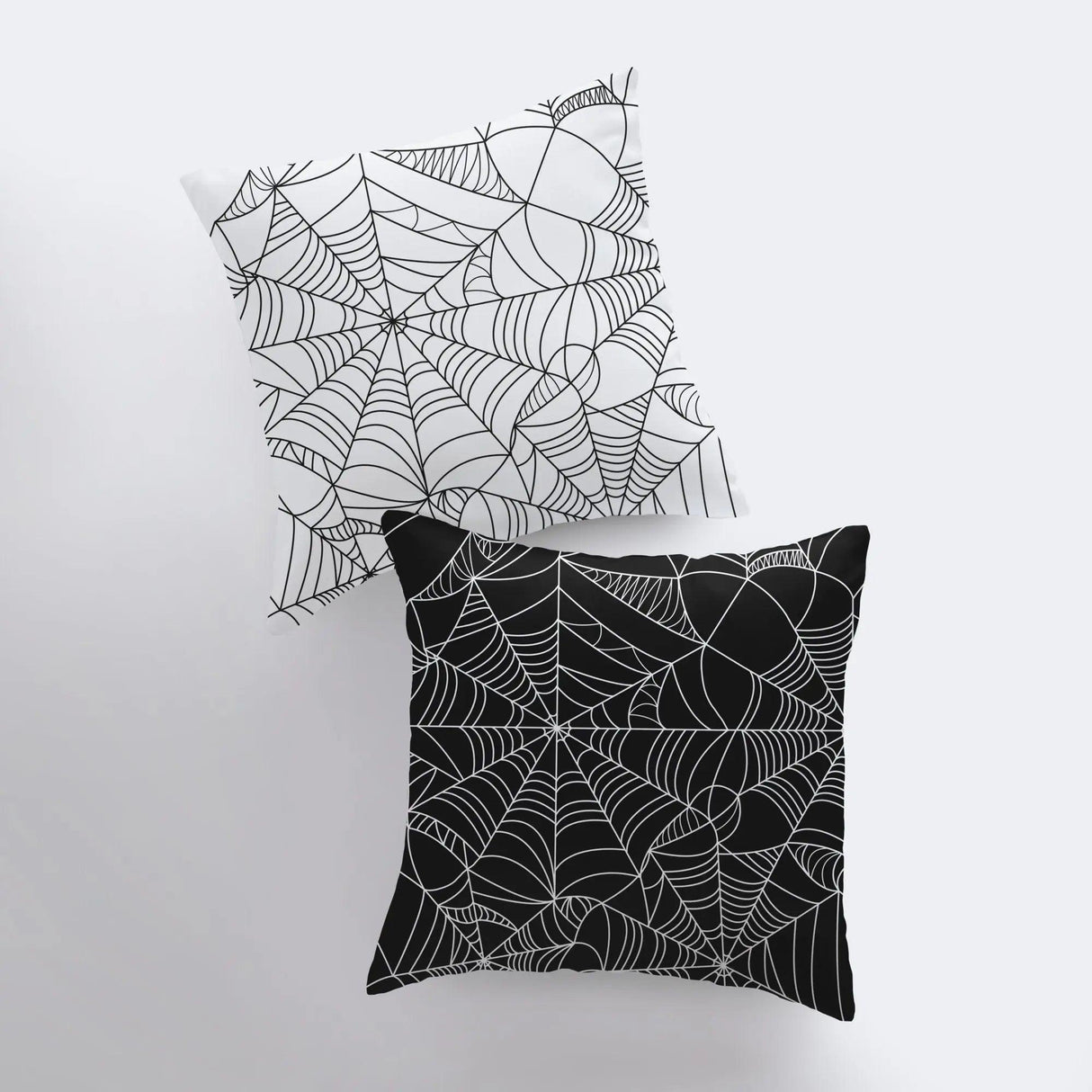 SpiderWeb White Pillow Cover | Fall Décor | Halloween Pillows | Halloween Décor | Fall Throw Pillows | Cute Throw Pillows by UniikPillows - Vysn