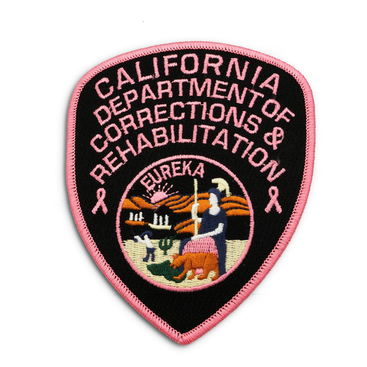 Pink Ribbon <br> CDCR Arm Patch by Custom Pins & Buckles