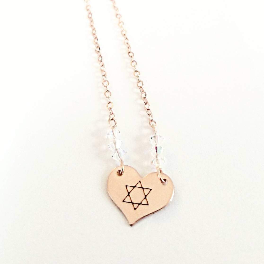 Star of David Heart Necklace by Salt and Sparkle