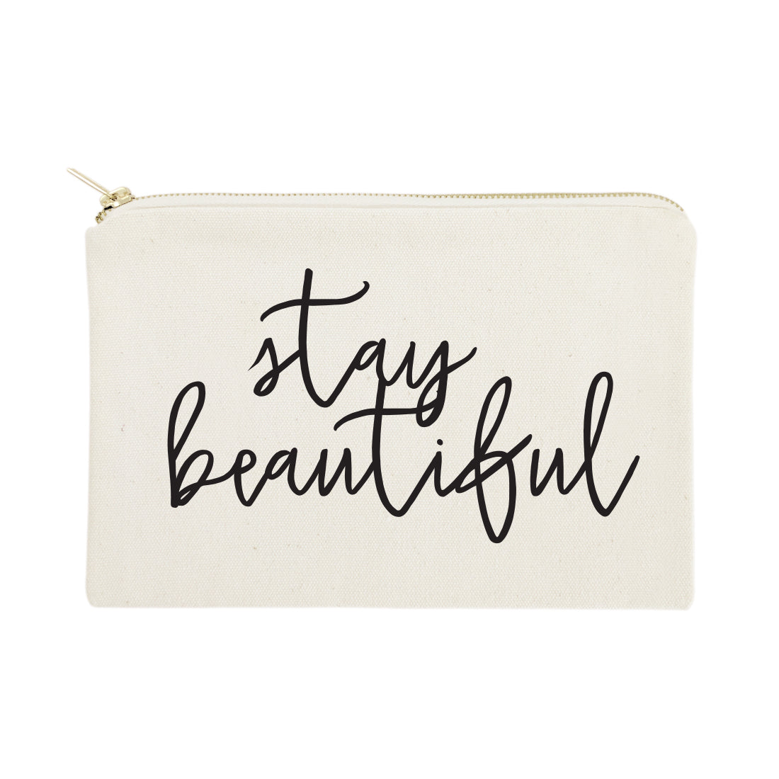 Stay Beautiful Cotton Canvas Cosmetic Bag by The Cotton & Canvas Co.