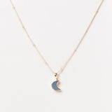 Crescent Moon Raw Gemstone Necklace by Tiny Rituals