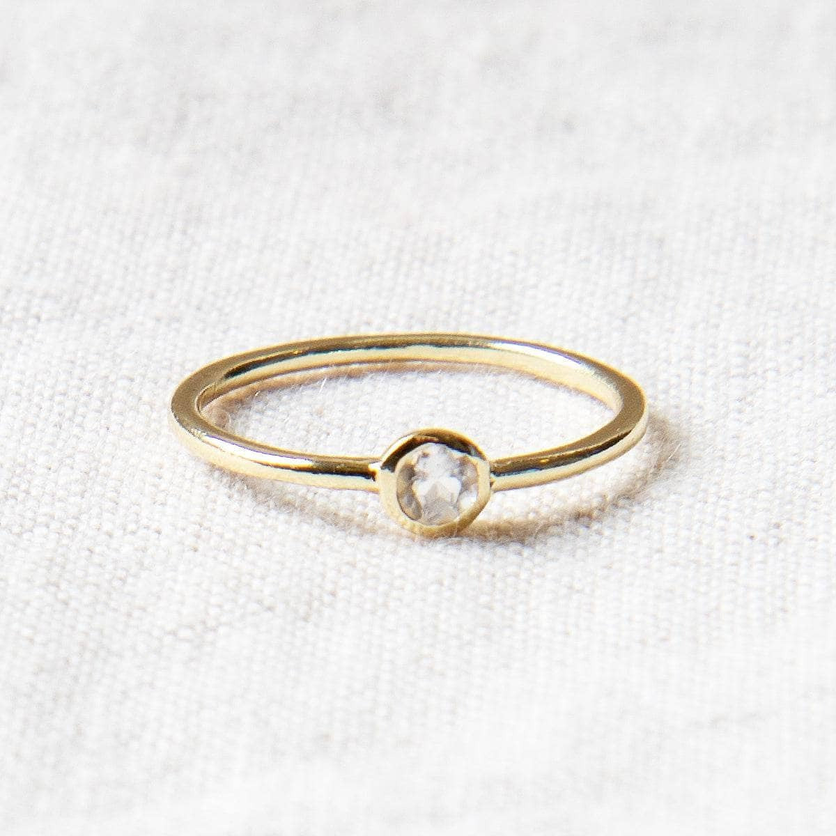 Herkimer Diamond Silver or Gold Ring by Tiny Rituals