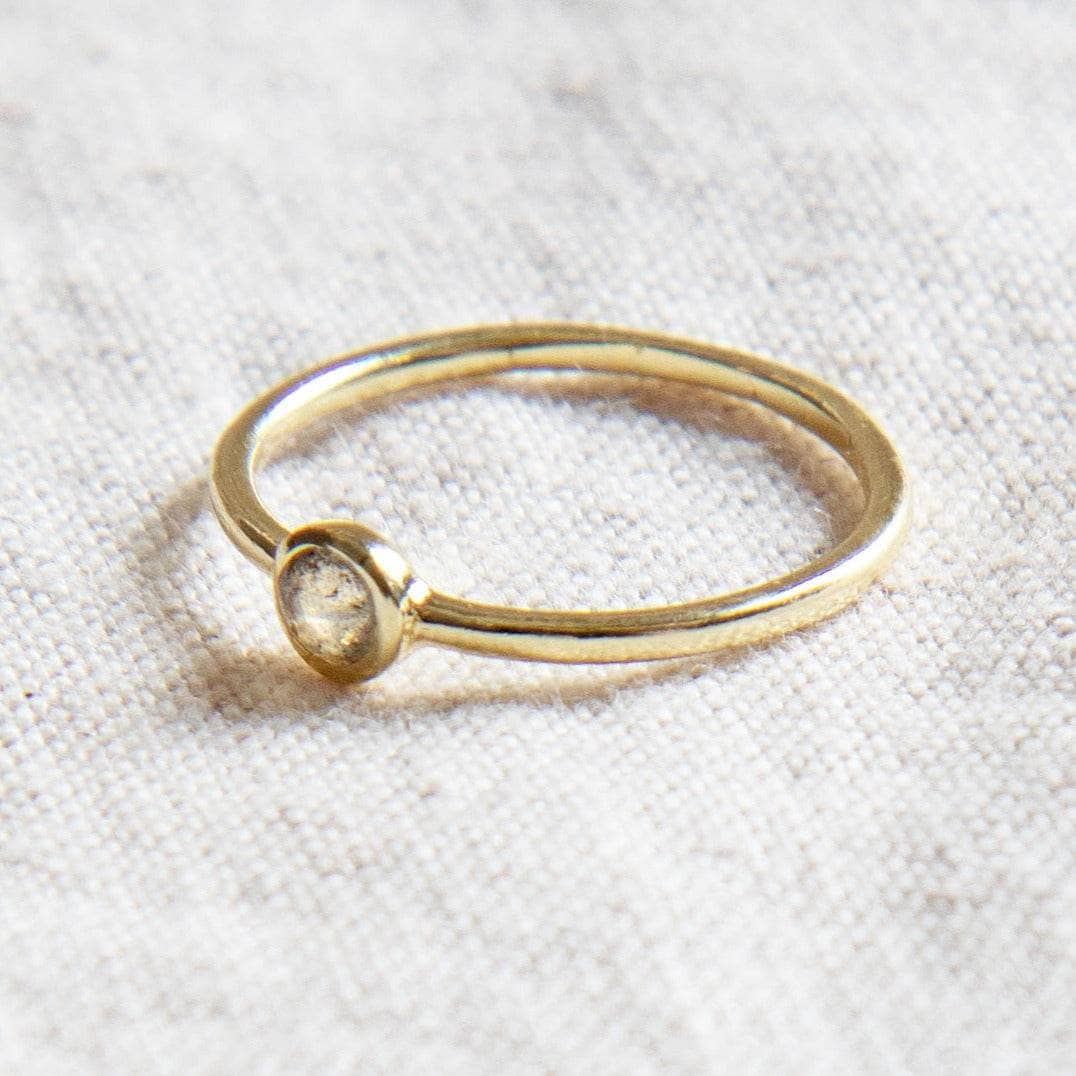 Labradorite Silver or Gold Ring by Tiny Rituals