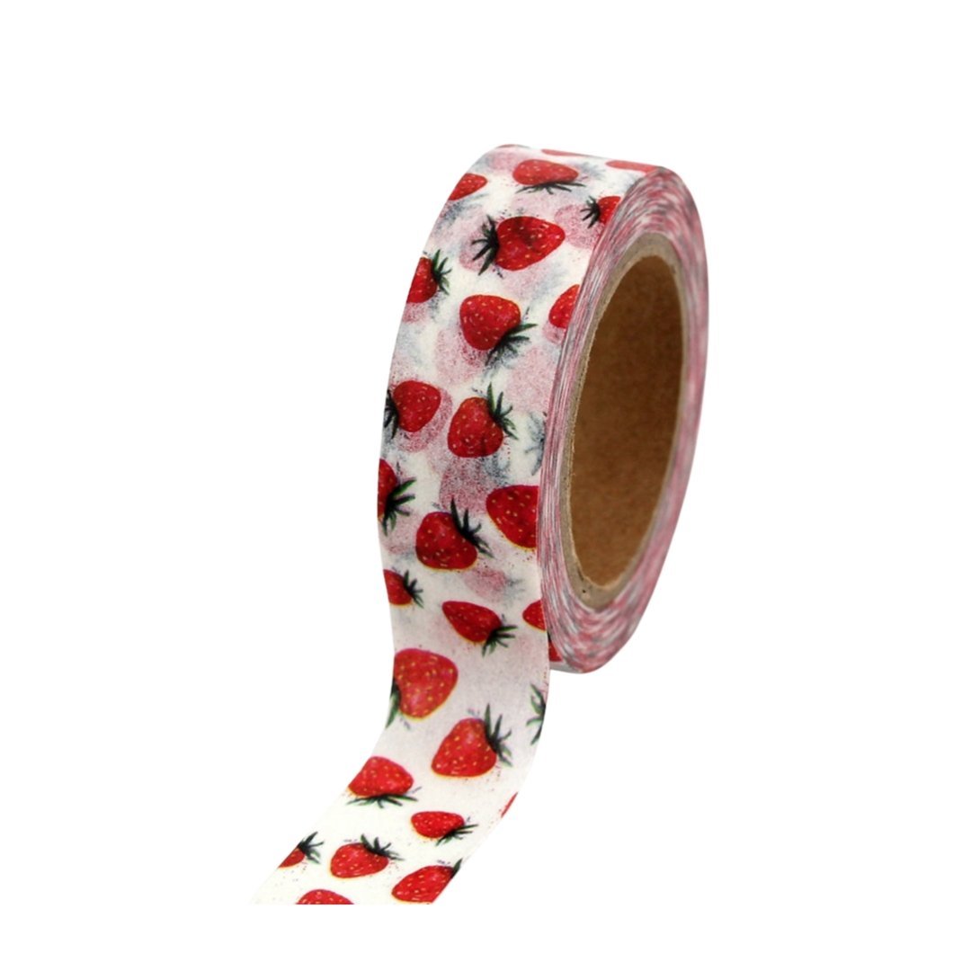 Summer Strawberries Washi Tape | Gift Wrapping and Craft Tape by The Bullish Store