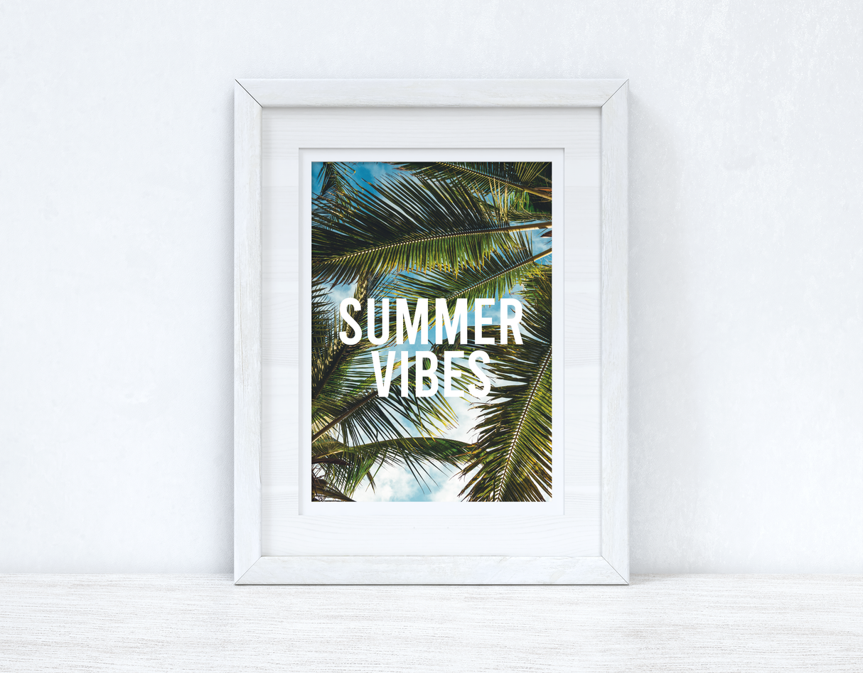 Summer Vibes Photography Palm Trees Summer Seasonal Wall Home Decor Print by WinsterCreations™ Official Store