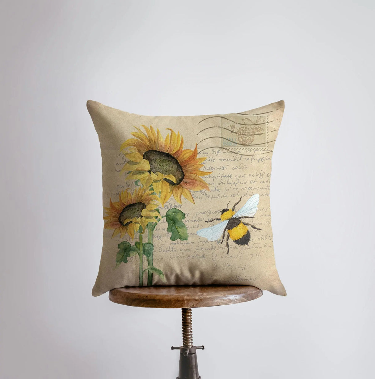 Sunflower | Bee | Pillow Cover | Sunflower Decor |  | Farmhouse Decor | Home Décor | Floral Throw Pillows | Accent Pillow Covers | Gift by UniikPillows