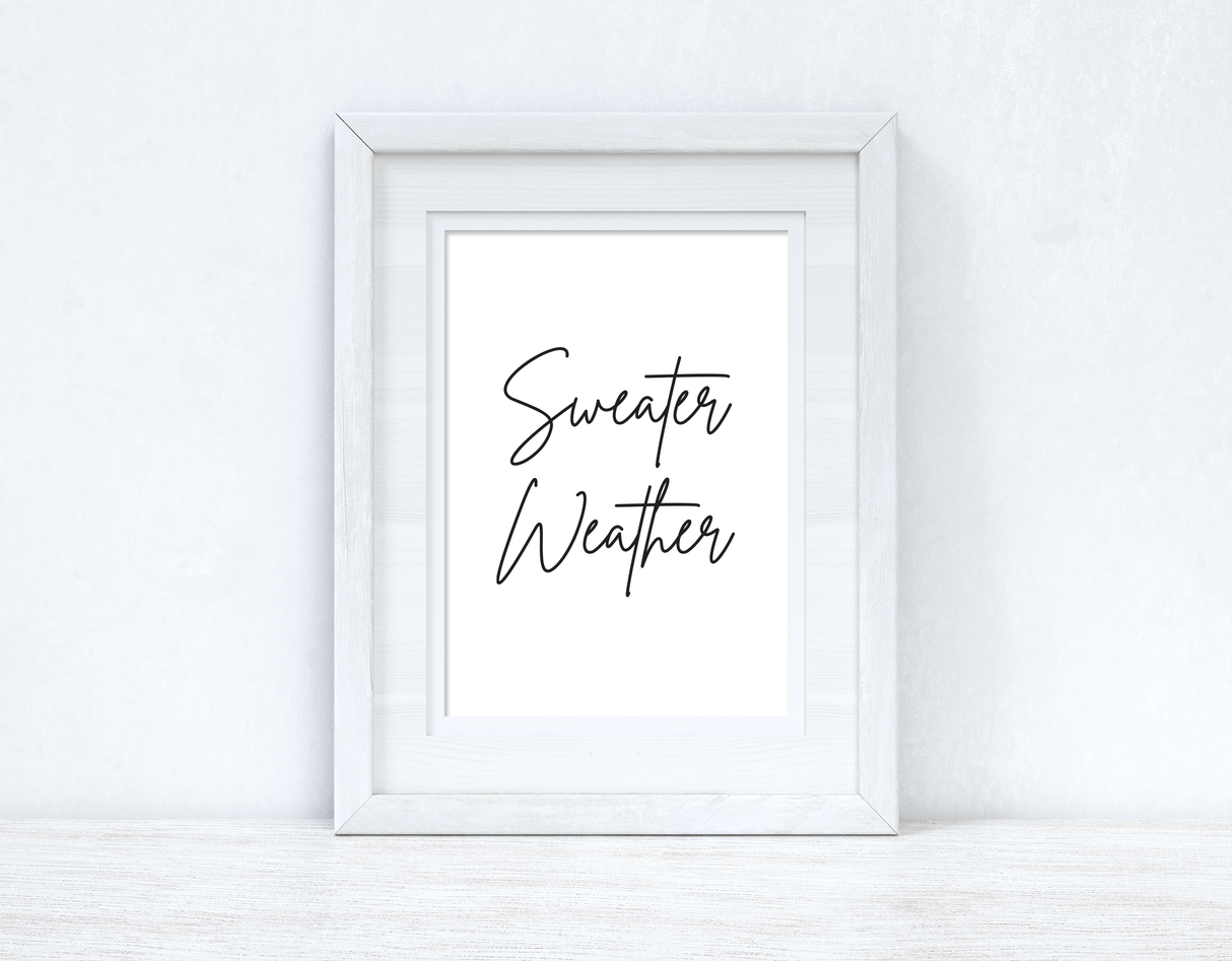 Sweater Weather Autumn Seasonal Wall Home Decor Print by WinsterCreations™ Official Store