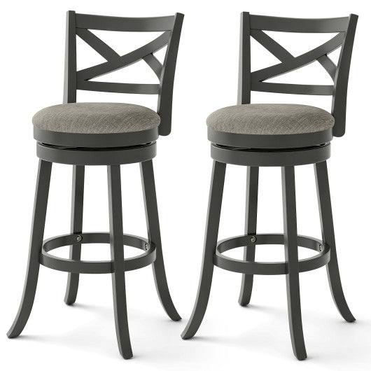 27/31 Inch Swivel Bar Stools Set of 2 with Hollow Back and Soft-padded Seat-31 inches