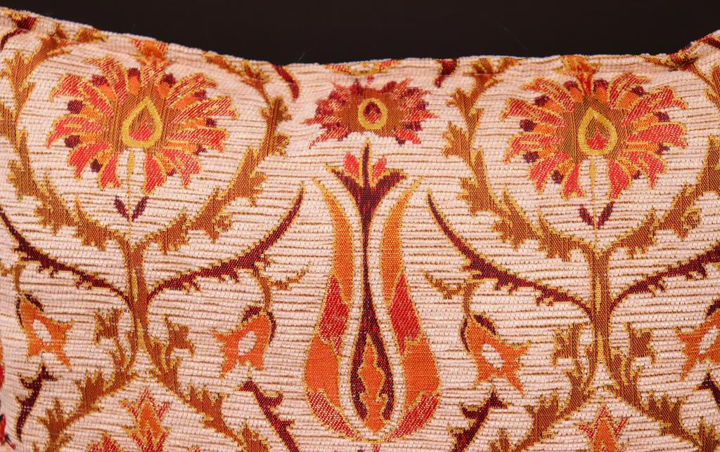 Suzani Tulip Chenille Turkish Decorative Pillow by Bareens Designer Rugs