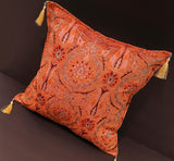 Suzani Tulip Chenille Turkish Decorative Pillow by Bareens Designer Rugs