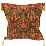 Suzani Tulip Chenille Turkish Decorative Pillow by Bareens Designer Rugs