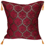 Trellis Myrtus Chenille Decorative Contemporary Turkish Pillow by Bareens Designer Rugs