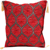 Trellis Myrtus Chenille Decorative Contemporary Turkish Pillow by Bareens Designer Rugs