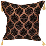 Trellis Myrtus Chenille Decorative Contemporary Turkish Pillow by Bareens Designer Rugs