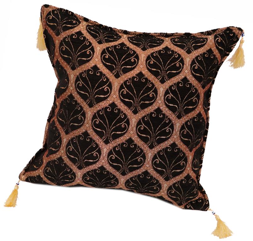 Trellis Myrtus Chenille Decorative Contemporary Turkish Pillow by Bareens Designer Rugs