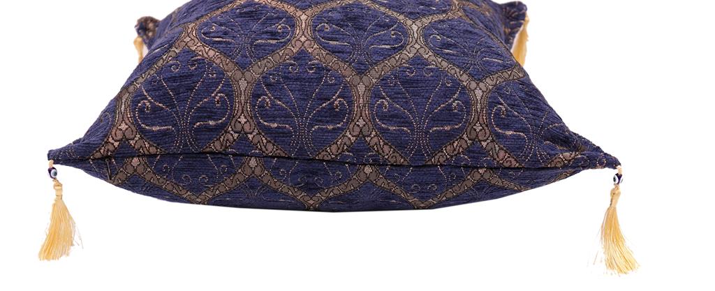 Trellis Myrtus Chenille Decorative Contemporary Turkish Pillow by Bareens Designer Rugs