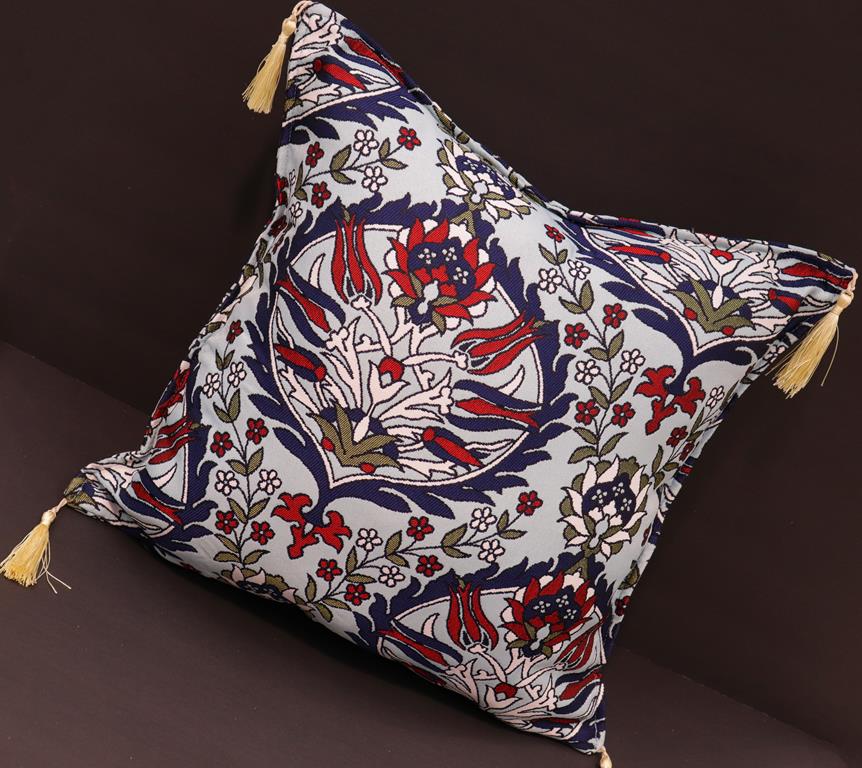 Amelia Mangolia Chenille Turkish Decorative Pillow by Bareens Designer Rugs