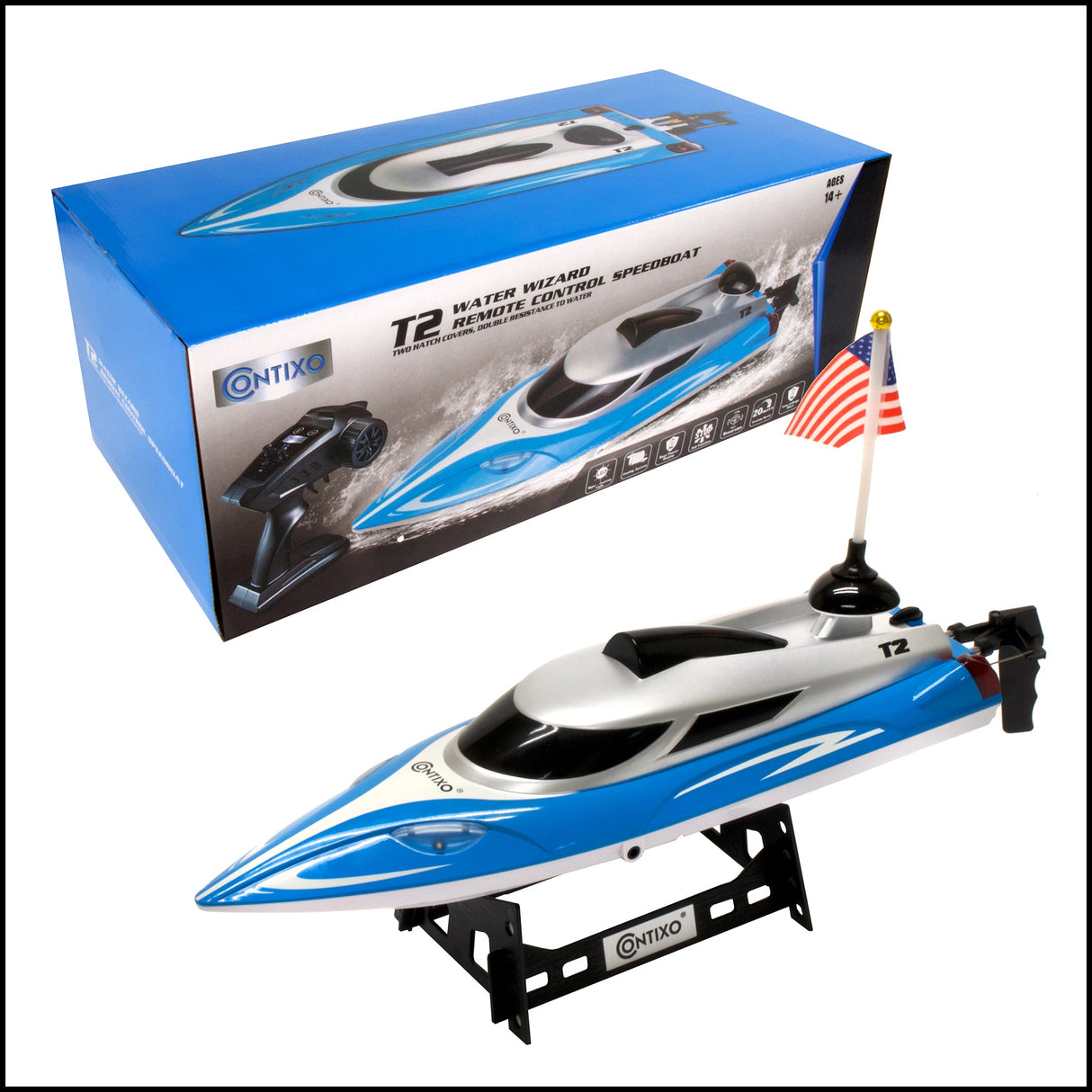 Contixo T2 Water Wizard RC Remote Control Speed Boat by Contixo