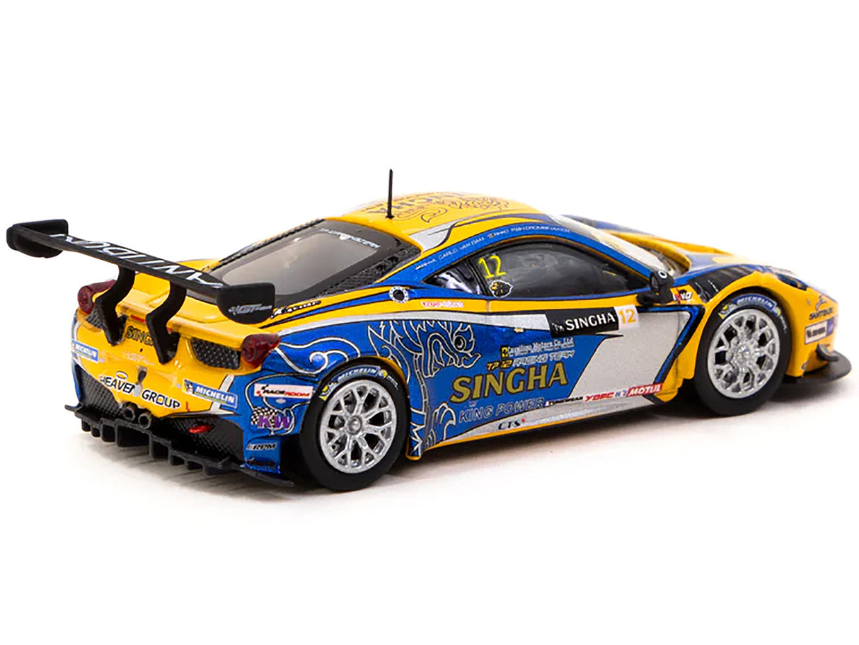 Ferrari 458 Italia GT3 #12 Carlo van Dam - Piti Bhirombhakdi "Singha Motorsport" "GT Asia Series" (2016) "Hobby64" Series 1/64 Diecast Model Car by Tarmac Works