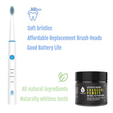 USB Rechargeable Rotary Toothbrush + Freebie Activated Coconut Charcoal Powder Natural Teeth Whitener by Pursonic