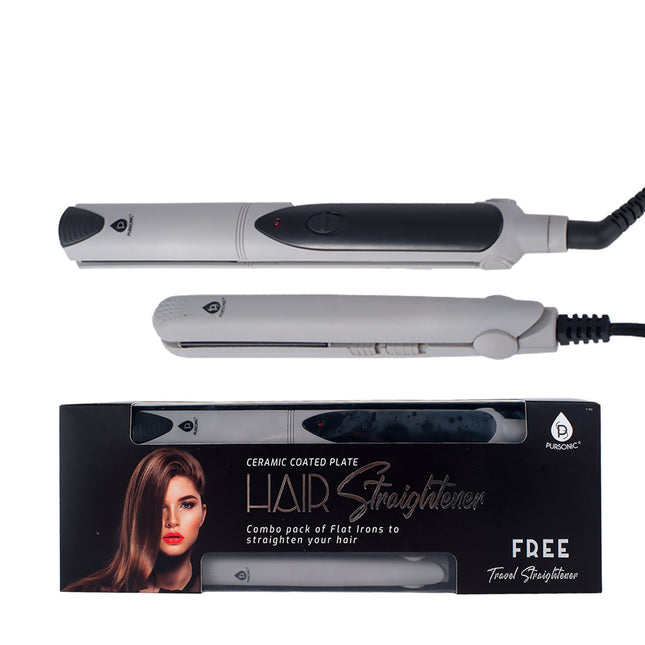 Professional Salon Quality Flat Iron Hair Straightener With A Free Travel Straightener by Pursonic