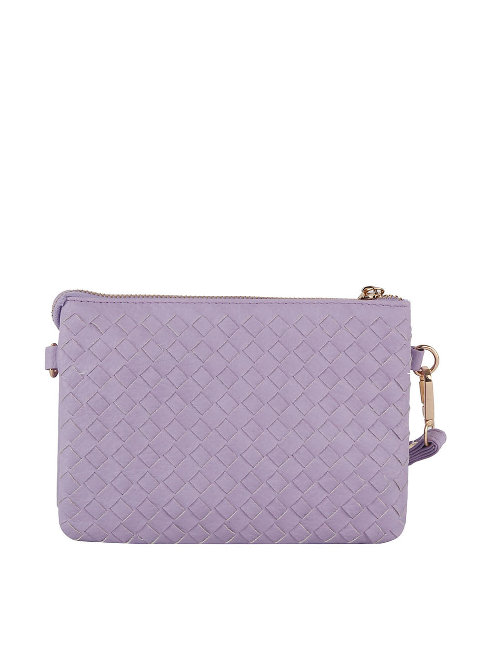 Woven tripe comparament convertible clutch crossbody wristlet by hfstylish