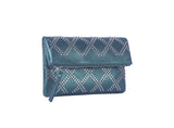 Metallic studded flap clutch by hfstylish