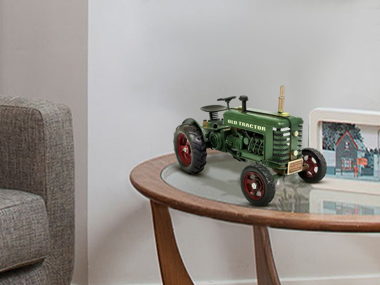 Green "Old Tractor" Metal Model by Peterson Housewares & Artwares