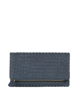 Woven front flap clutch by hfstylish