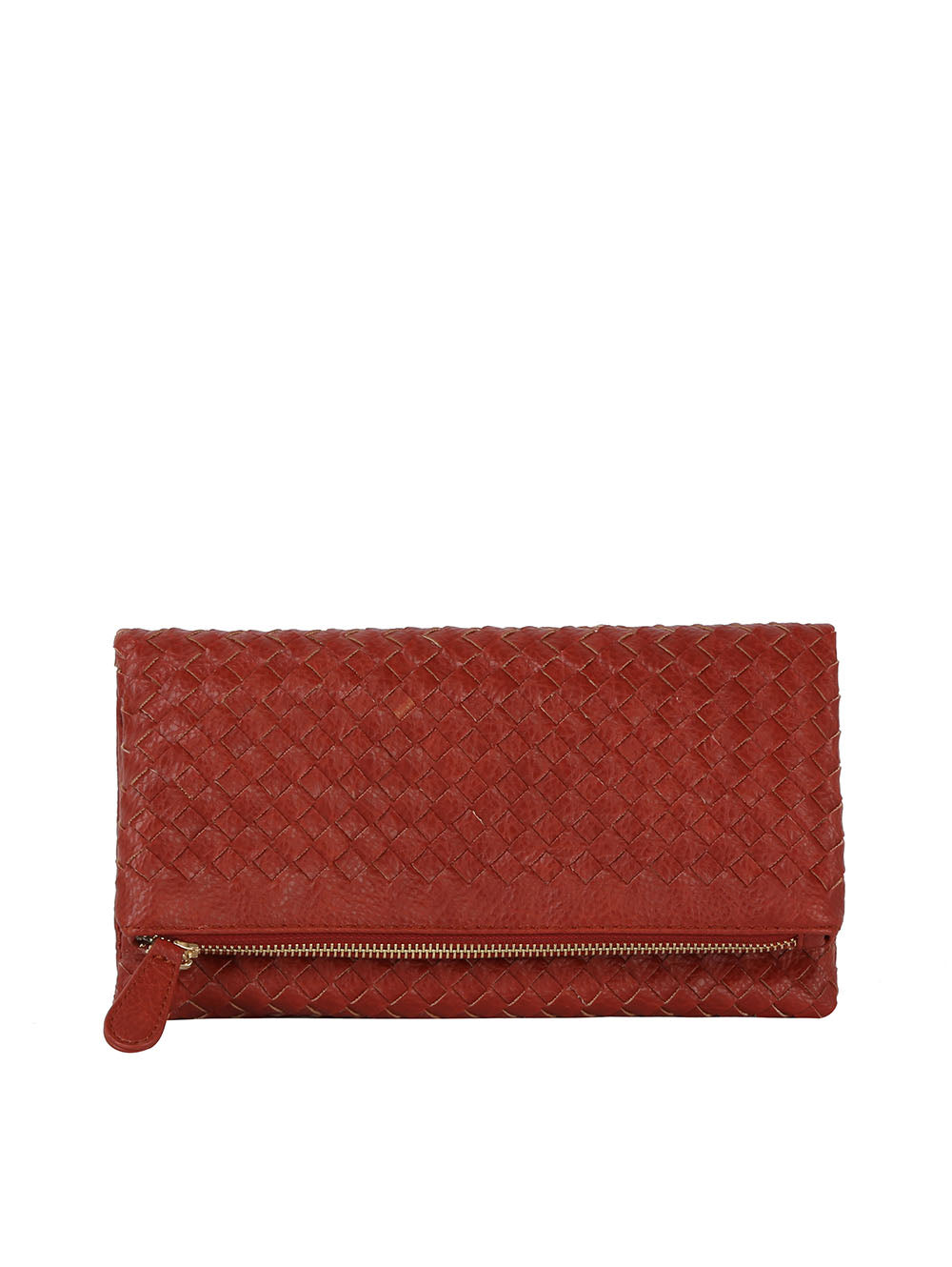 Woven front flap clutch by hfstylish