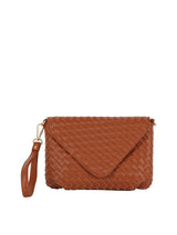 Woven Front flap tripe comparament convertible clutch crossbody wristlet by hfstylish