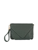 Woven Front flap tripe comparament convertible clutch crossbody wristlet by hfstylish