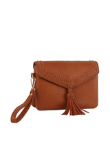 Tassel Front flap tripe comparament convertible clutch crossbody wristlet by hfstylish