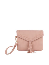 Tassel Front flap tripe comparament convertible clutch crossbody wristlet by hfstylish