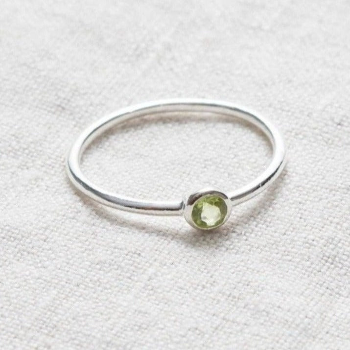 Genuine Peridot Silver or Gold Ring by Tiny Rituals