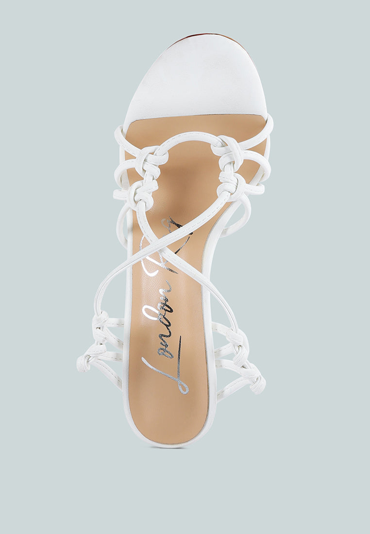 trixy knot lace up high heel sandal by London Rag