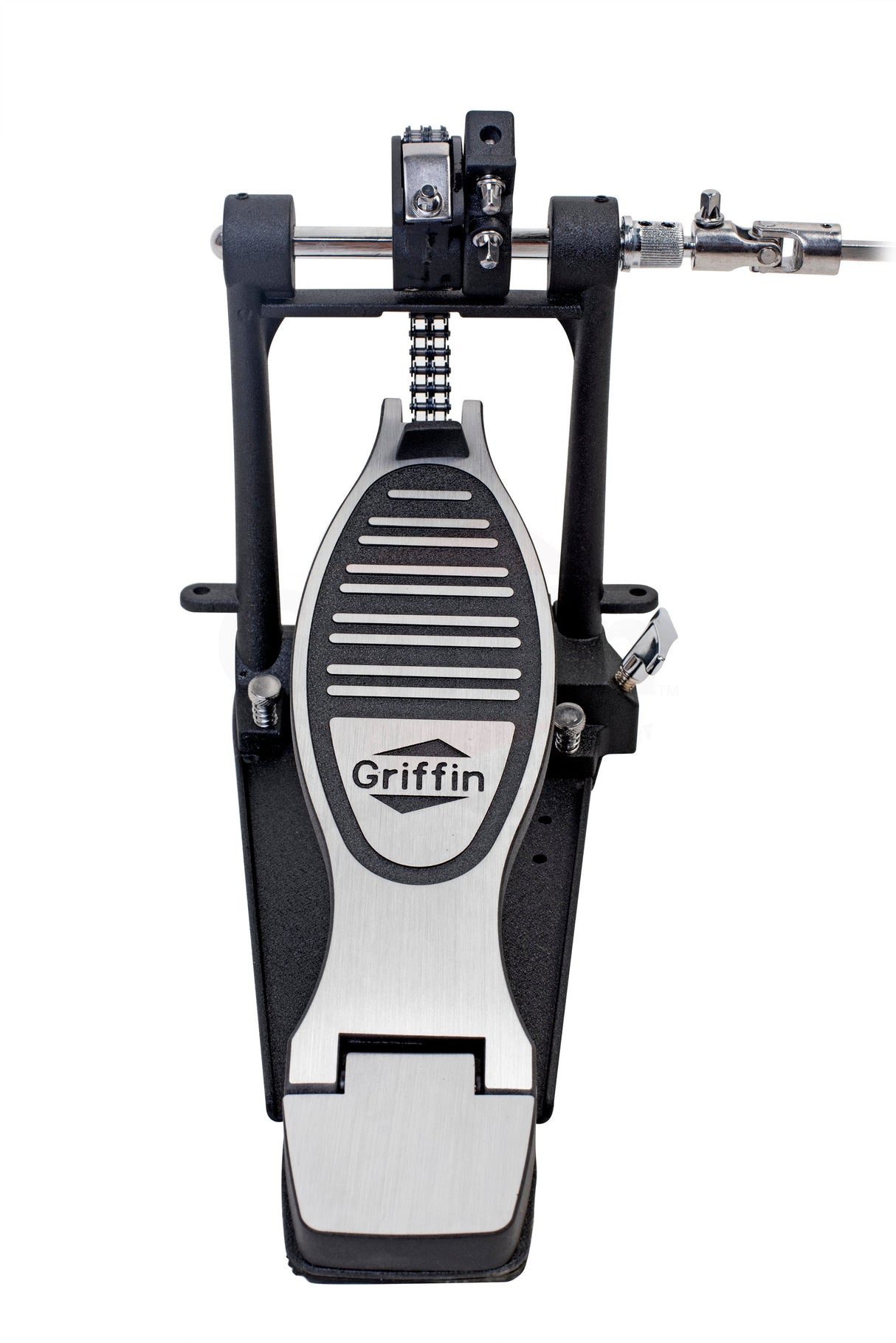 Deluxe Double Kick Drum Pedal for Bass Drum by GRIFFIN - Twin Set Foot Pedal - Quad Sided Beater by GeekStands.com