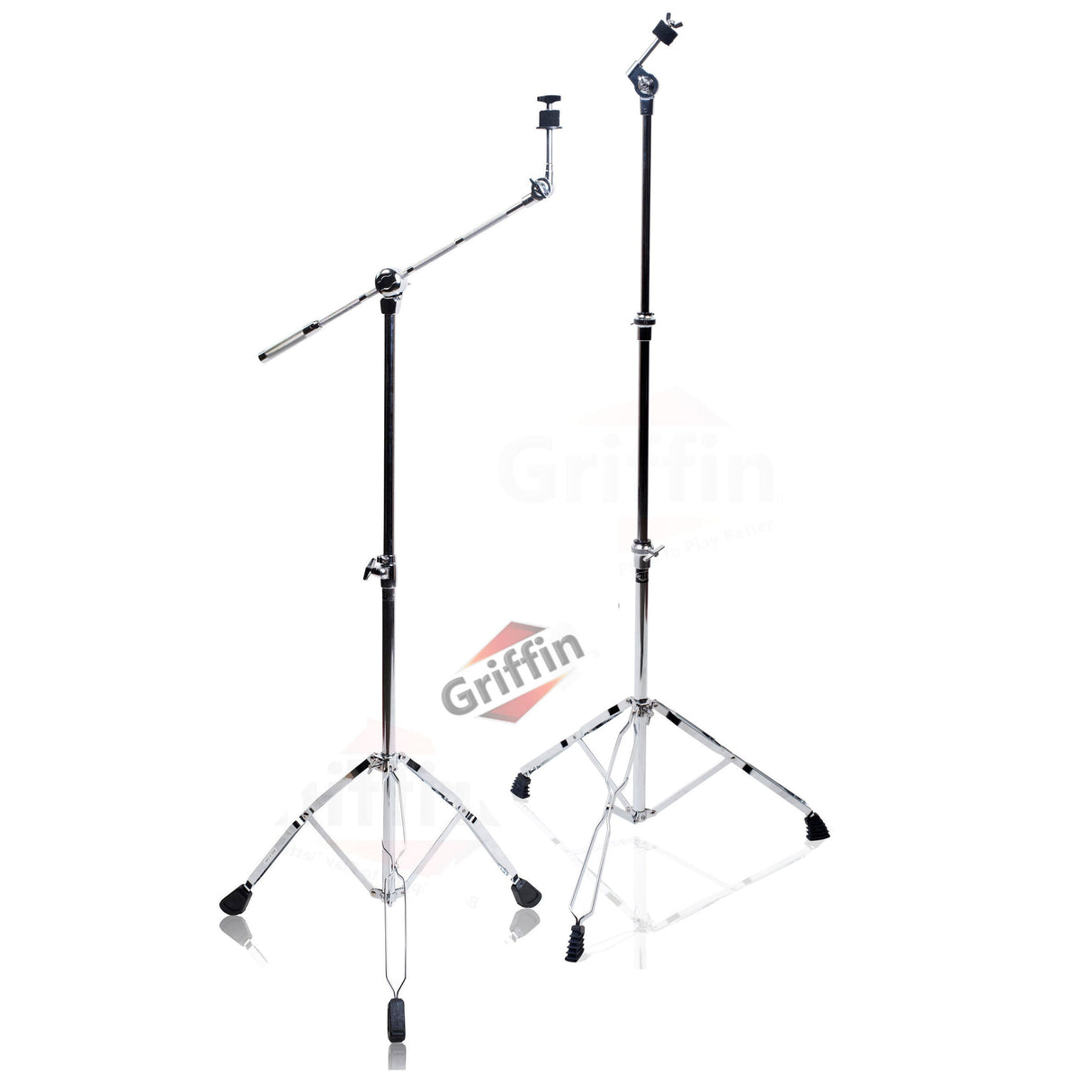 Cymbal Boom Stand & Straight Cymbal Stand Combo (Pack of 2) by GRIFFIN - Percussion Drum Hardware by GeekStands.com