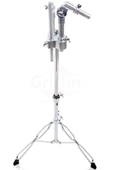 Double Tom Drum Stand with Cymbal Arm by GRIFFIN - Drummers Percussion Set Hardware Kit by GeekStands.com