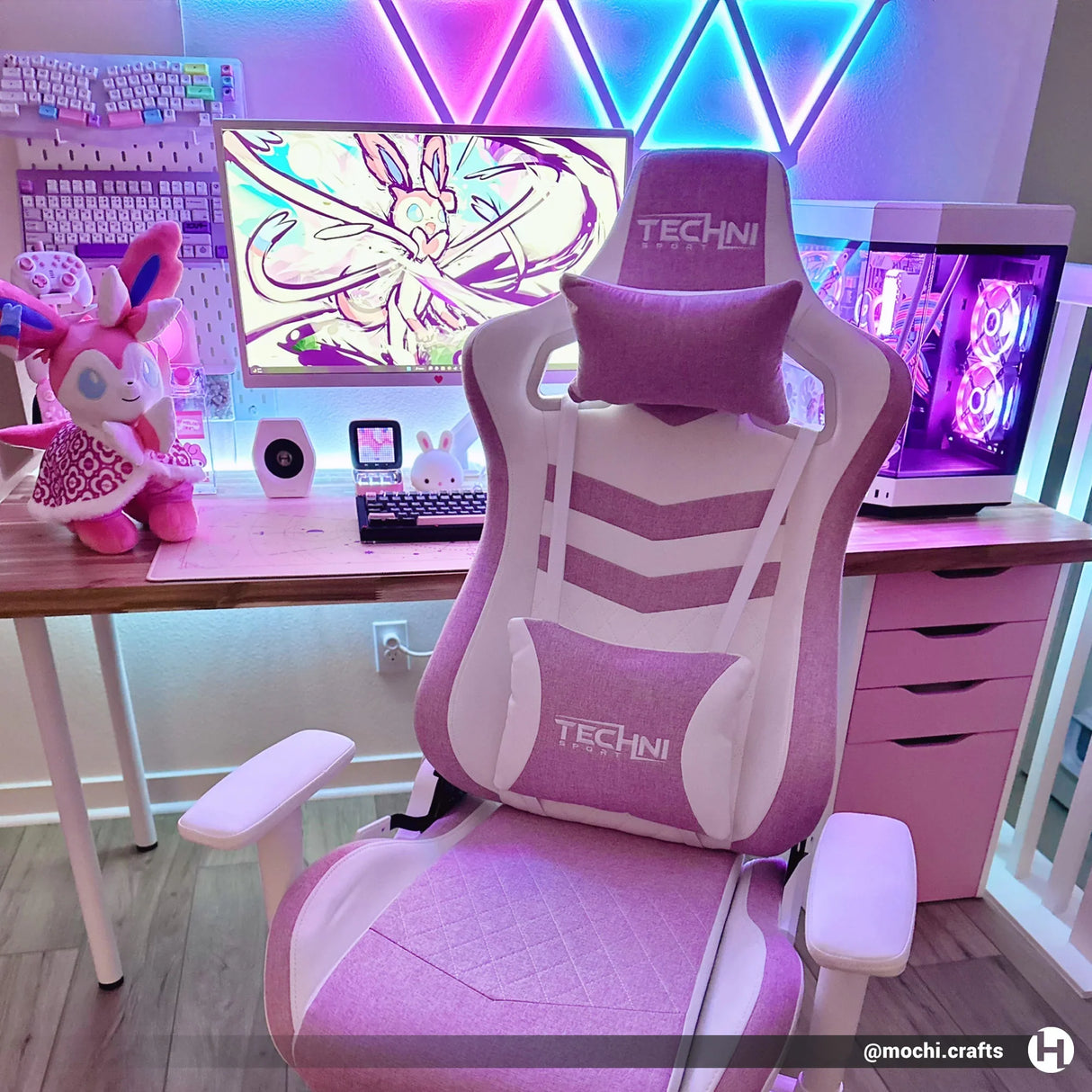 Techni Sport TS86 Ergonomic Pastel Gaming Chair, Pink by Level Up Desks