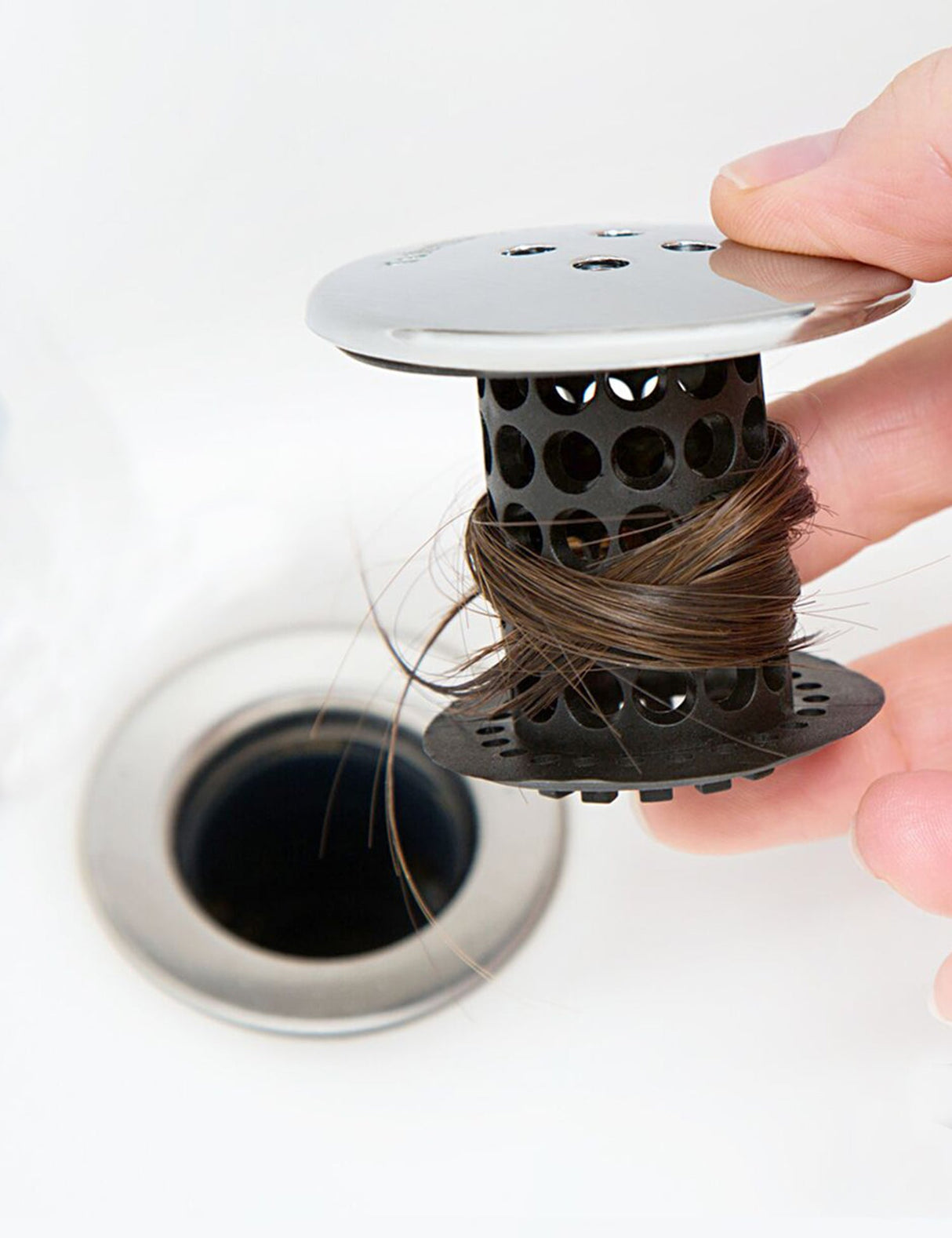 TubShroom® (Black Chrome) The Hair Catcher That Prevents Clogged Tub Drains by TubShroom.com