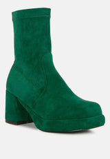 two-cubes suede platform ankle boots by London Rag